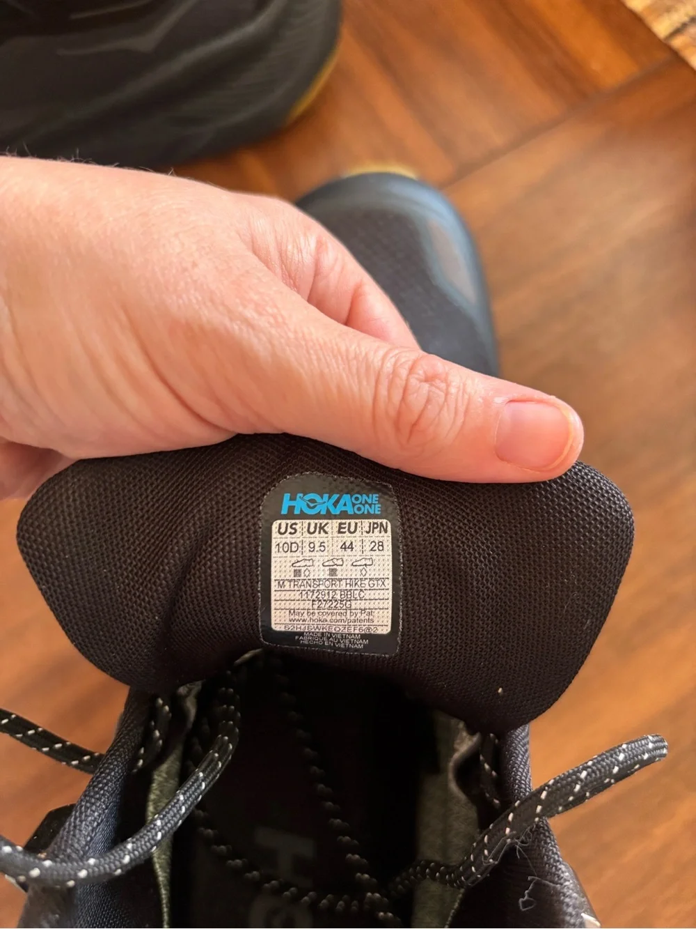 Hoka One One Men's Transport Black GTX Boots with Yellow Outsole Accents